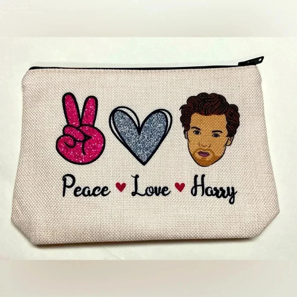 Harry Stlyes - Peace, Love, Harry Makeup /  Cosmetic Bag ✌️ - Picture 1 of 6